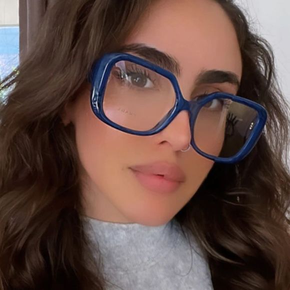 Prada Blue Bold Rectangular Glasses - Picture 12 of 13